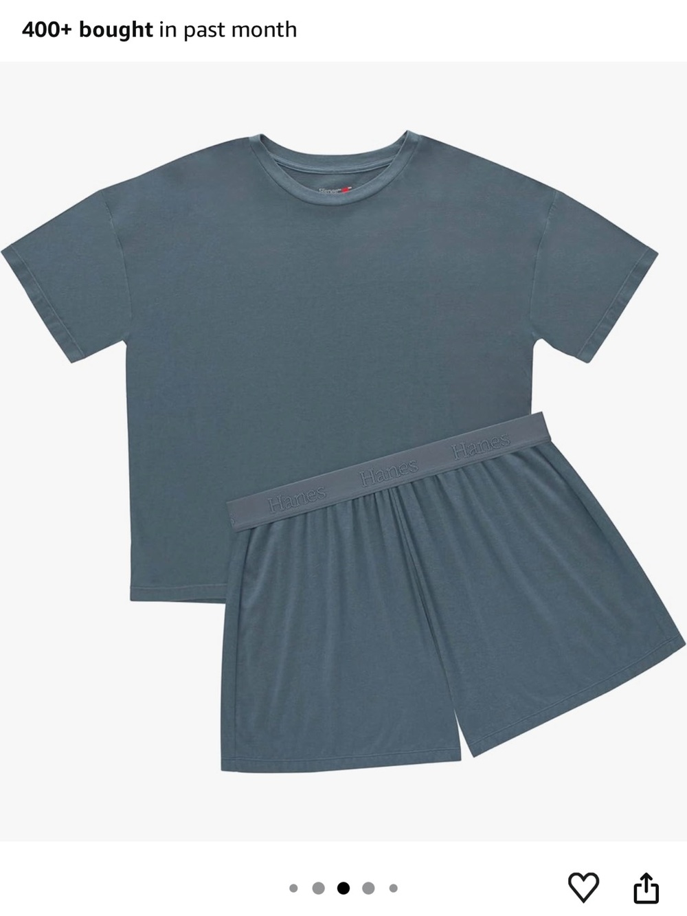 Hanes Short Sleeve Set in Slate Blue
